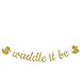 thumbnail image 3 of Waddle It Be Gold Glitter Duck Gender Reveal Party Banner, 3 of 4