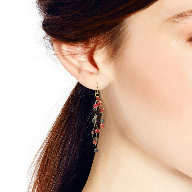 Thread dangle shop earrings