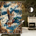 thumbnail image 2 of Manfei Green Billed Waterfowl Print Shower Curtain 72Wx72L,Farmhouse Wild Duck Bathroom Curtain, 2 of 5