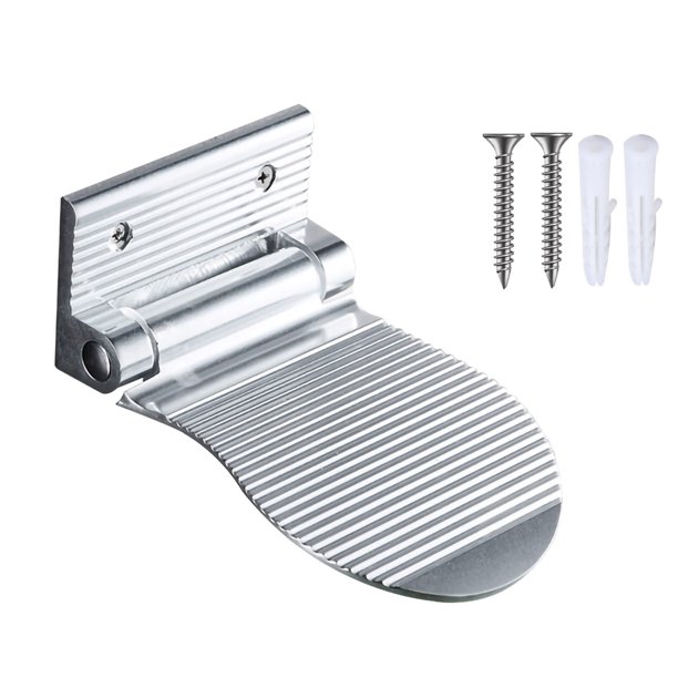 Pedal de ducha de aluminio Reposapiés de baño Soporte de pedestal de baño montado en la pared, plateado Jumpingount HA003605-01B