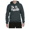 thumbnail image 2 of Wild Bobby,The Pugfather Funny Godfather Movie Logo Pug Parody, Father's Day, Unisex Graphic Hoodie Sweatshirt, Charcoal, Large, 2 of 3