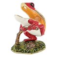 thumbnail image 2 of Bejeweled Multi Color Finish RASCAL Red Frog on Branch Trinket Box, 2 of 5