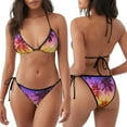thumbnail image 6 of Ratiio Palm Trees at Sunset Pattern Women's Two Piece Bikini Swimsuit - Adjustable Tie Bikini Set Sexy & Comfortable Beach Swimwear, 6 of 7