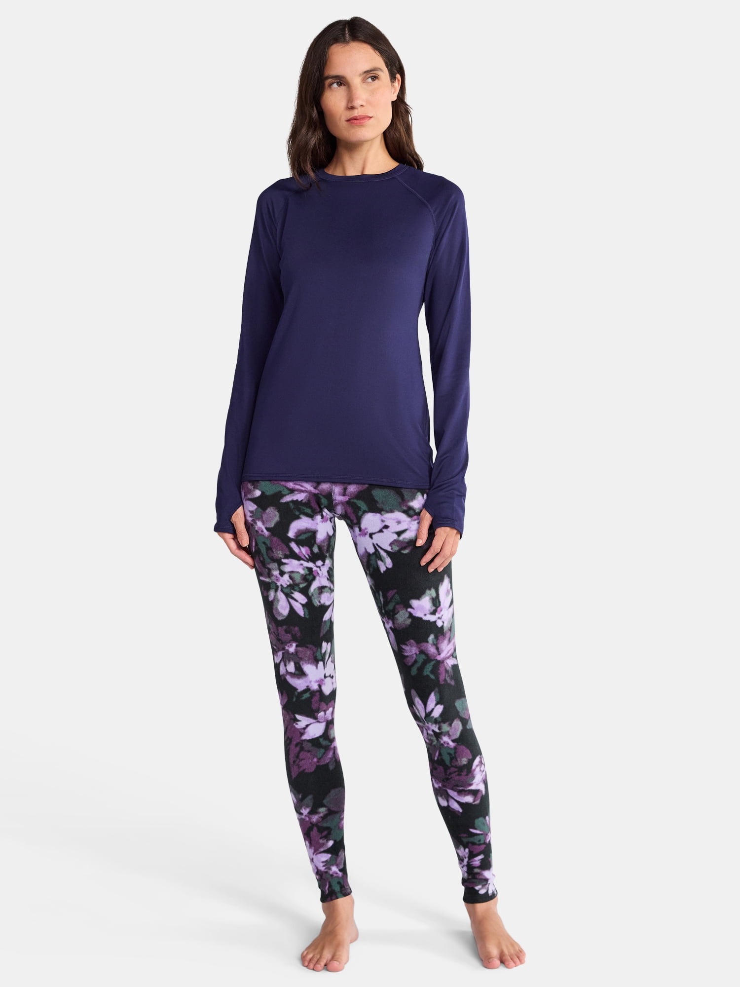 ClimateRight by Cuddl Duds Women's Warm Plush Warmth Crew Neck Base Layer Top, Sizes XS to 4X
