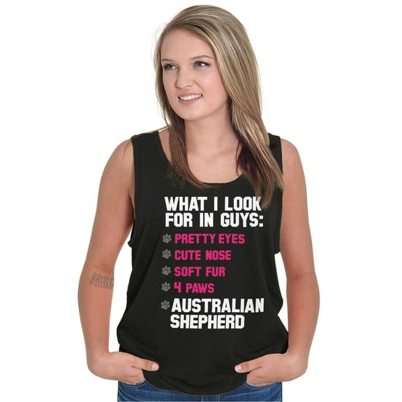 Look Guys Austrailian Shepherd Lover Tank Top Tee Shirt Women Brisco Brands S