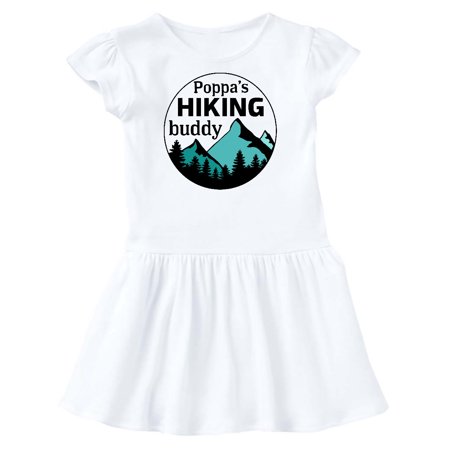 

Inktastic Poppa s Hiking Buddy with Mountains and Trees Gift Toddler Girl Dress