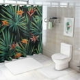 thumbnail image 7 of Orinice Shower Curtain Colorful Flower Beautiful Floral Jungle Pattern Tropical Beauty Watercolor Paradise Bird Black Waterproof Polyester Fabric for Bathroom Decor with Hooks  36x72, 7 of 7