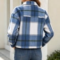 thumbnail image 7 of Enjoytime Fall Jackets for Women Plaid Lapel Collar Button Down Cropped Jacket Trendy Casual Coat Fashion Long Sleeve Outerwear, 7 of 7