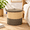 Jute&Black, variant on Jute Woven Extra Large Round Blanket Storage Basket with Lid, 21"x21"x18"