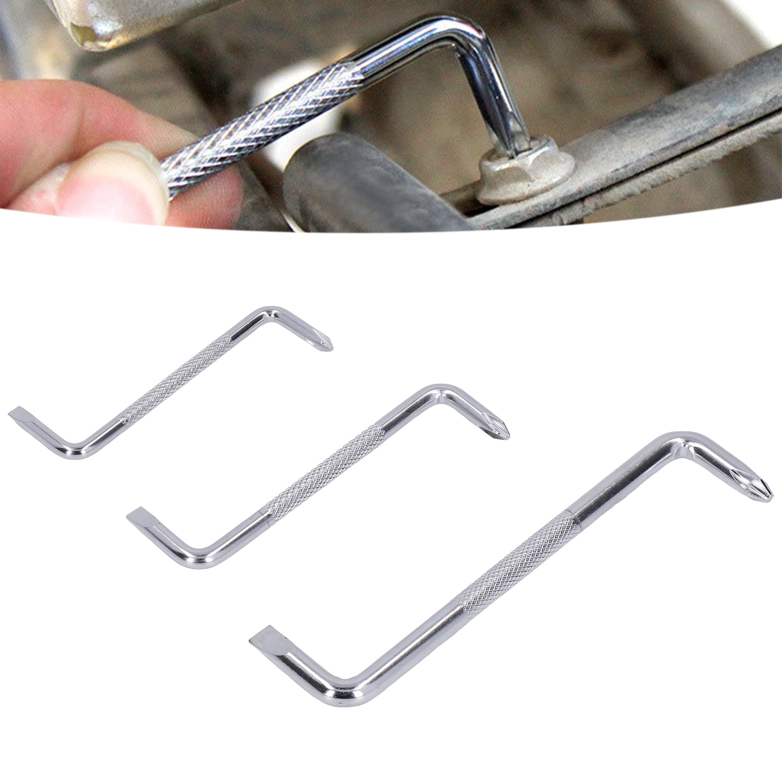 EBTOOLS Right Angle Screwdriver,Z Type Short Handle Screwdriver,3Pcs Z