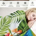 thumbnail image 3 of ONETECH Palm Leaves Throw Blanket Parrots Plush Blanket for Kids Boys Girls Tropical Exotic Birds Sherpa Blanket Hibiscus Flowers for Sofa Bed Couch, Colorful Room Decor Baby, 3 of 6