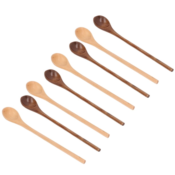 Cucharas Cuchara De Madera De 8 Piezas, Cuchara Para Servir De Madera Segura Y Respetuosa Con El Medio Ambiente Con Largo Cómodo
