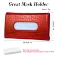 thumbnail image 2 of OTOSTAR Tissue Holder Box Mask Holder for Car, PU Leather Car Visor Tissue Holder Napkin Holder, Backseat Tissue Case Holder for Car, Vehicle (Red), 2 of 7
