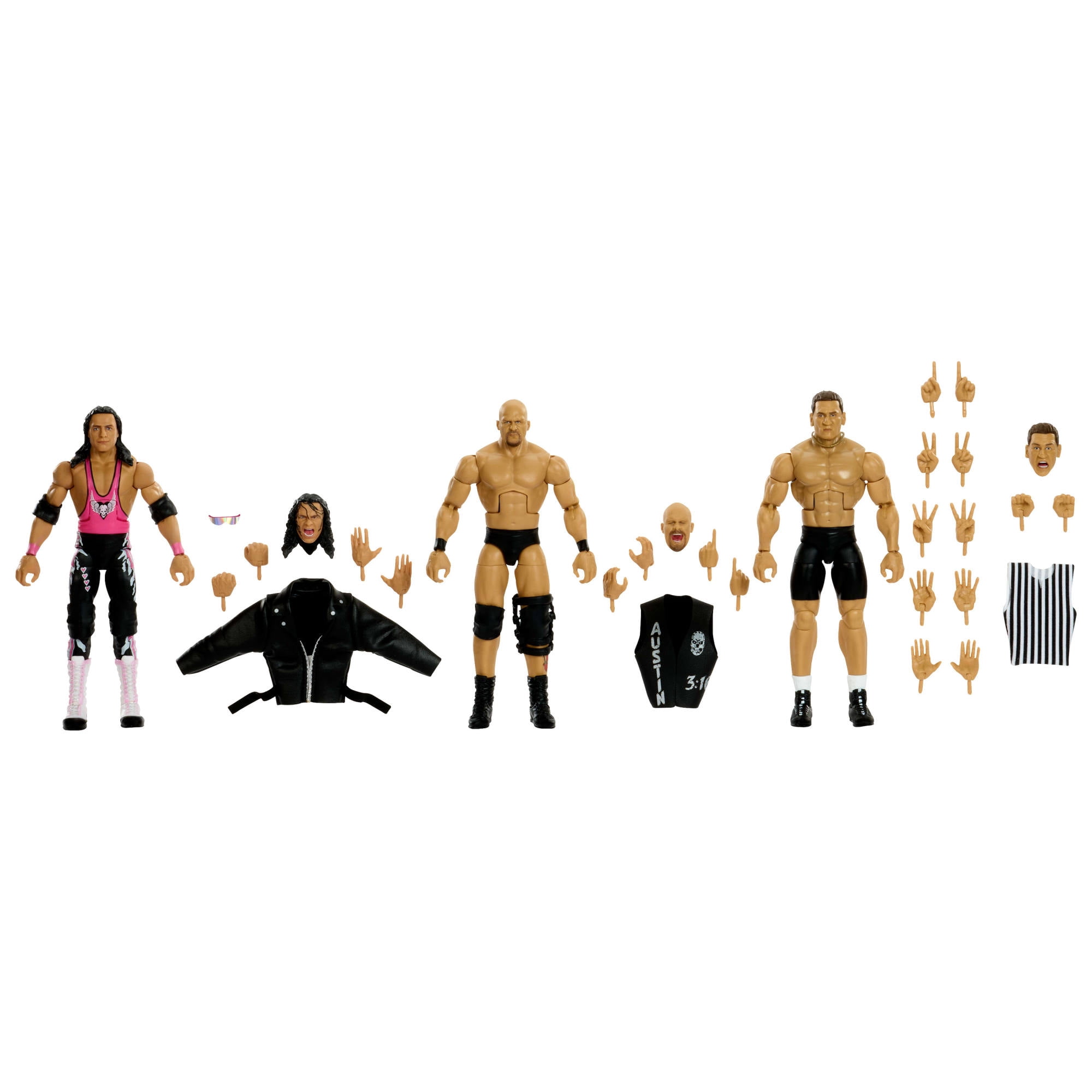 WWE Elite Legacy Submission Match 3 Action Figures & Accessories Set, 6-inch Collectible (Styles May Vary)