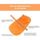thumbnail image 2 of Chubasquero naranja para perros, poncho con capucha ajustable y elegante con diseño de tira reflectante de seguridad para perros medianos y grandes (L), 2 of 6