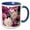 Blue/White, variant on 3drose, Pretty Pink White and Purple English Garden Floral, 11oz Mug