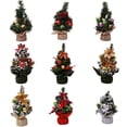 thumbnail image 2 of Cloth Ribbon Jingle Bell Christmas Pine Tree Desk Small  Craft Decoration Home Office Show Window Ornament Gift, 2 of 9