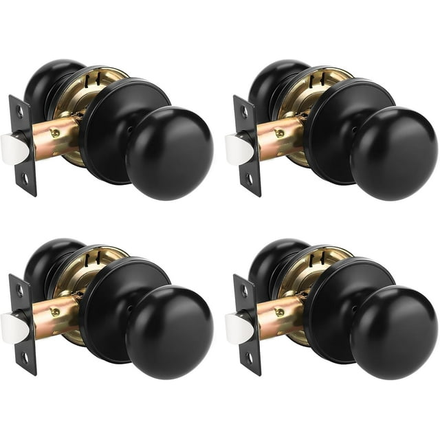Bouton de Porte Mat Fonction de Passage Bouton de Porte de Passage pour Hall et Garde-Robe Serrures de Porte Verrouillables Bouton Rond à Bille Style Colonial Poignée de Porte Bouton Ouverture Gauche et Droite