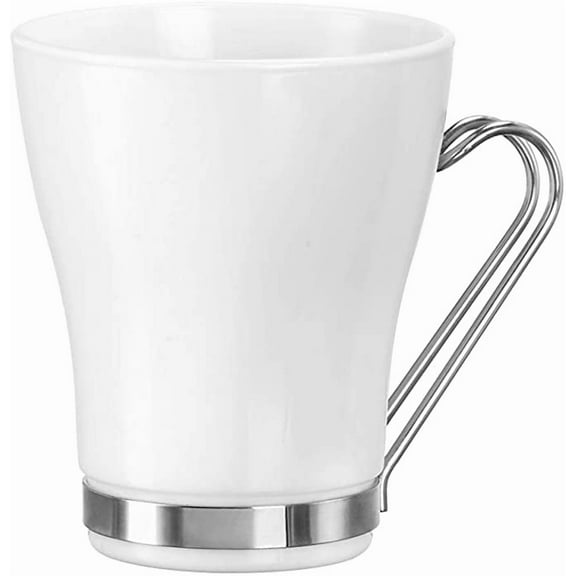 Bormioli Rocco Aromateca Opal Glass Cappuccino Cup w/ Stainless Steel Handle, Set of 4