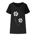 thumbnail image 4 of AOOCHASLIY Spring Saving Women V-neck Print T- Fashion Comfortable Female Blouses Tops, 4 of 5