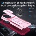 thumbnail image 6 of ELEHOLD for iPhone 14 Plus Heavy Duty Case Shockproof Anti-Scratch with Built-in Magnetic Rotation Ring Holder Stand Case,Rugged Non-Slip Slide Lens Protector Hard Case Cover, pink, 6 of 8