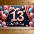 thumbnail image 5 of Colorful Balloons Banner Cute Hat Decorative Happy 13th Birthday for Teen Celebration Indoor Decoration Event, 5 of 9