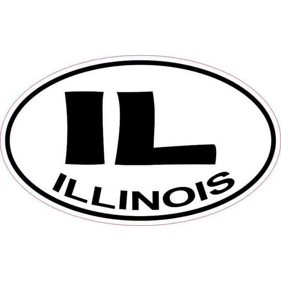 5in x 3in Oval IL Illinois Sticker