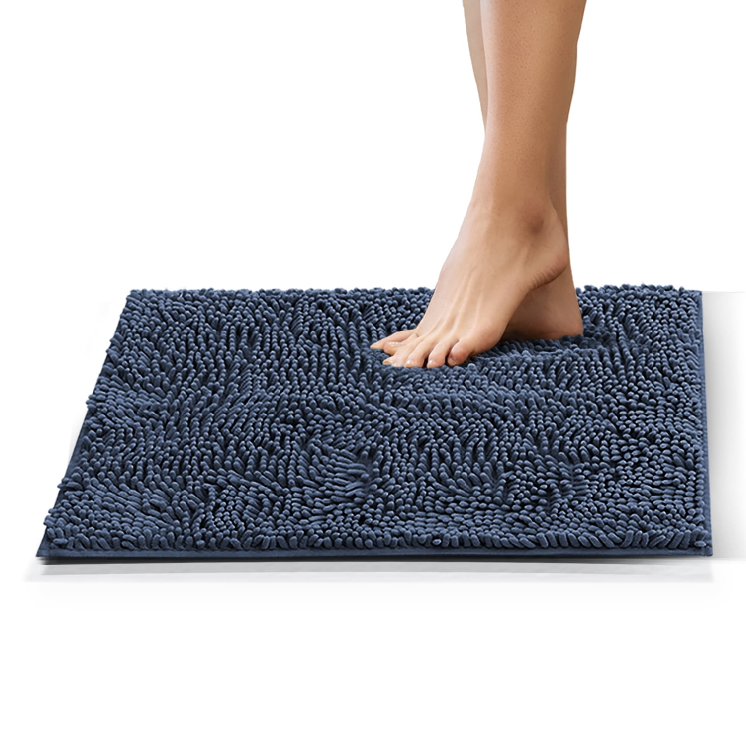 Nestl Bathroom Rugs, Machine Washable Bath Mats For bathroom Floor Rugs, Nonslip Backing Rubber Bath Rug, Navy