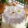 thumbnail image 4 of Paisley Pattern Round Tablecloth 60 Inch Diameter Classic Design Table Cover Polyester Fabric Wrinkle Resistant for Kitchen Outdoor, 4 of 5