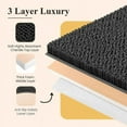 thumbnail image 3 of Mayshine Luxury Bathroom Mats, Super Absorbent Plush Chenille Bathmat Runner, Black, 27.5" x 47", 3 of 7
