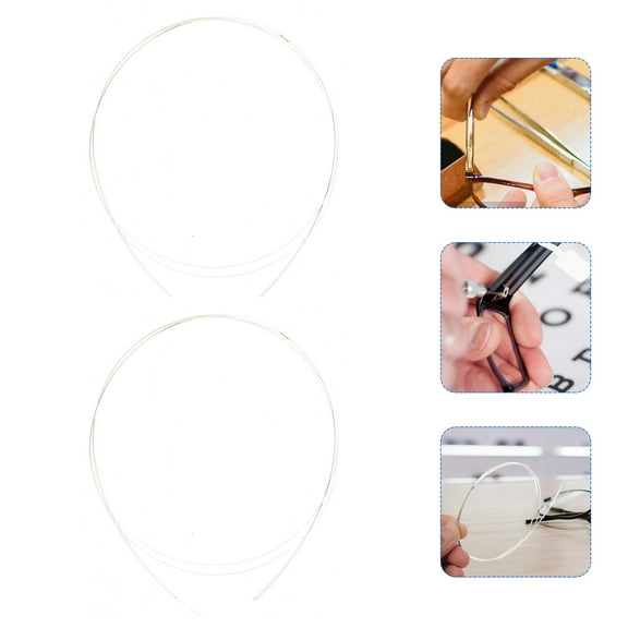 Mobutofu 2Pcs Silver Welding Wire for Glasses Frame Repair Tool Kit 10.3X0.08X0.08in