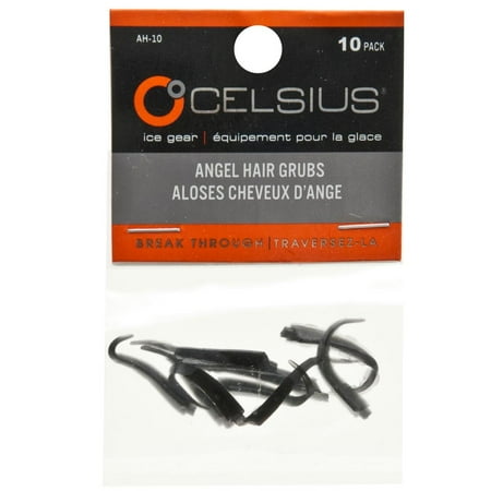 Celsius Black Angel Hair Grubs AH10-03 Bait Lively Realistic Moving/10 Pack