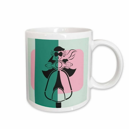 

3dRose Mod Scooter Girl Ceramic Mug 15-ounce