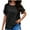 Black, variant on LYXSSBYX Blouses for Women Short Sleeve Fashion Women Short Sleeve Garment Comfortable Breathable Round-Neck Blouses Tops