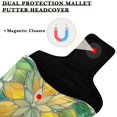 thumbnail image 3 of Haosy Abstract Yellow Green Floral Stained Glass Golf Mallet Putter Cover Strong Magnetic Leather Golf Club Headcover Closure, 3 of 7