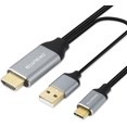 TRAHOOHDMI to USB C Cable 6.6FT 4K60Hz with USB Power Suply HDMI Male