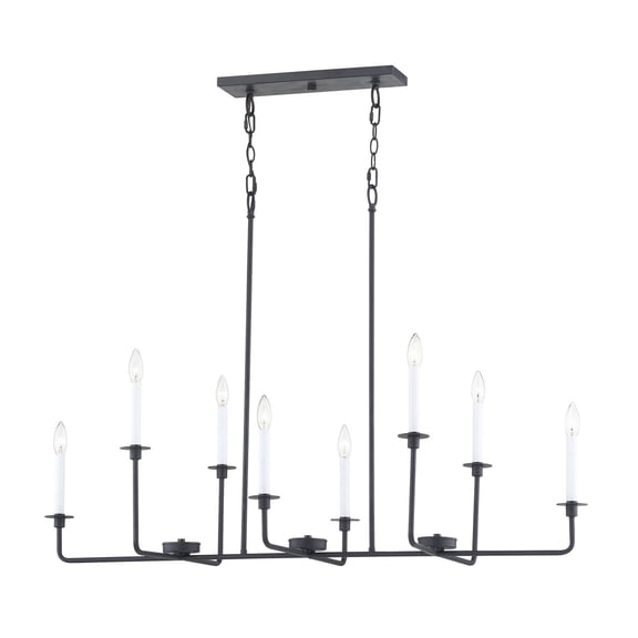 Elk Home Lexington Green 48-inch Wide 8-Light Linear Chandelier in Matte Black