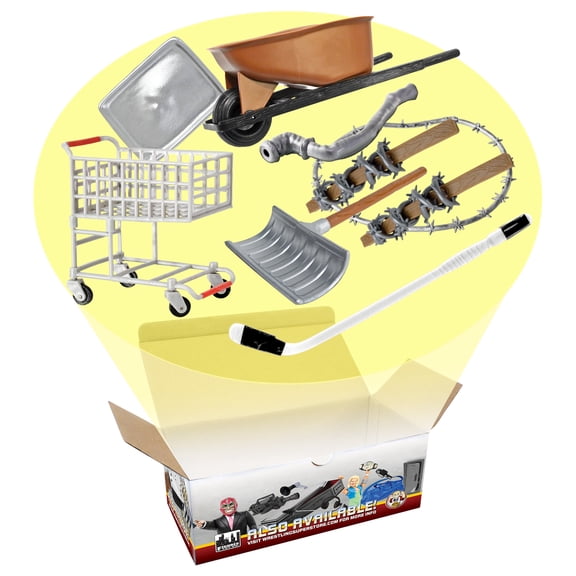 Hardcore Shopping Cart 9 Piece Accessory Set for WWE & AEW Wrestling Action Figures