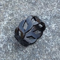 Stainless Steel Hollow Chain Ring Titanium Jewelry Unisex Fashion Accessory Geometric Modern Design Smart Look