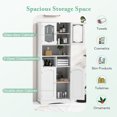 thumbnail image 5 of Giantex 58.5" Tall Bathroom Cabinet, Freestanding Storage Cabinet w/Tempered Glass Doors, Narrow Storage Organizer, White, 5 of 9