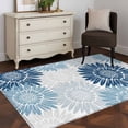 thumbnail image 3 of Navy Blue Blue Gray Sunflowers Area Rugs 4x6 ft Abstract Blooming Floral Washable Rug Non Slip Indoor Carpet Absorbent Floor Mat for Living Room Bedroom Dining Room, 3 of 9