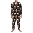 thumbnail image 3 of Fotbe Butterfly Skull Pattern Long Sleeve Pajama Set for Men,Sleepwear Set,2-piece Loungewear Set,Soft PJs Comfy Nightwear with Pockets-Medium, 3 of 7