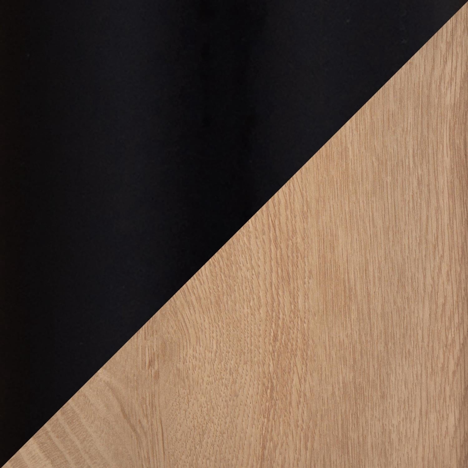 LumiSource Black Metal, Brown Wood Lean Bookcase