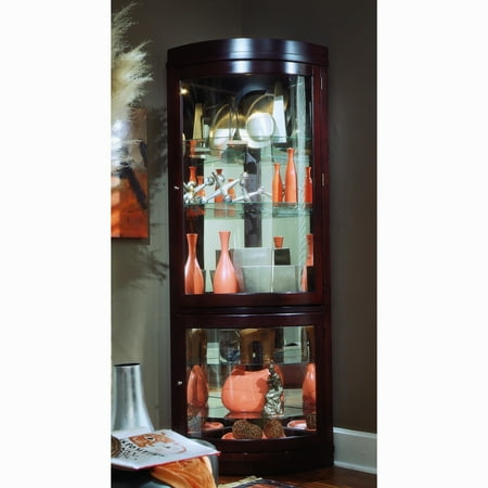 Cherry Carved Curio Cabinet - Sofaweb.com Chocolate Cherry Curved Front Corner Curio Cabinet