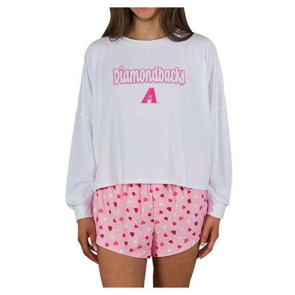 Women's Concepts Sport Pink Arizona Diamondbacks Lyric Knit Long Sleeve Top & Short Set