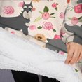thumbnail image 3 of Oversized Wearable Blanket Hoodie,Schnauzer Dog and Flower Floral Sherpa Blanket Hoodie with Super Pockets,Super Warm Fuzzy Pullover for Women & Men, 3 of 6