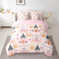 thumbnail image 2 of Erosebridal Dreamy Castle Bedding, Kawaii Princess Bed in a Bag, Pumpkin Cart Reversible Bed Set, Microfiber Room Decoration, 7pcs, 2 of 6