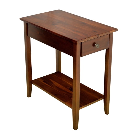 Fairway Avenue Home 2-Tier Solid Acacia Recliner Table with Drawer - Mahogany