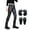Black, variant on Summer Pants for Women Motorcycle Riding Pants Protective Thickened Tear Leg Guards With Padded Knee For Casual Sports Outdoor Adventure Waist Pant French Women Side Strip Wool Track Black L