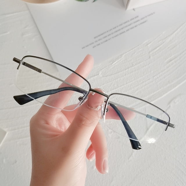 Espejo de proximidad de 50 a 600 grados, gafas planas y ligeras con personalidad para hombres y mujeres, de moda, de metal con memoria simple y antiluz azul